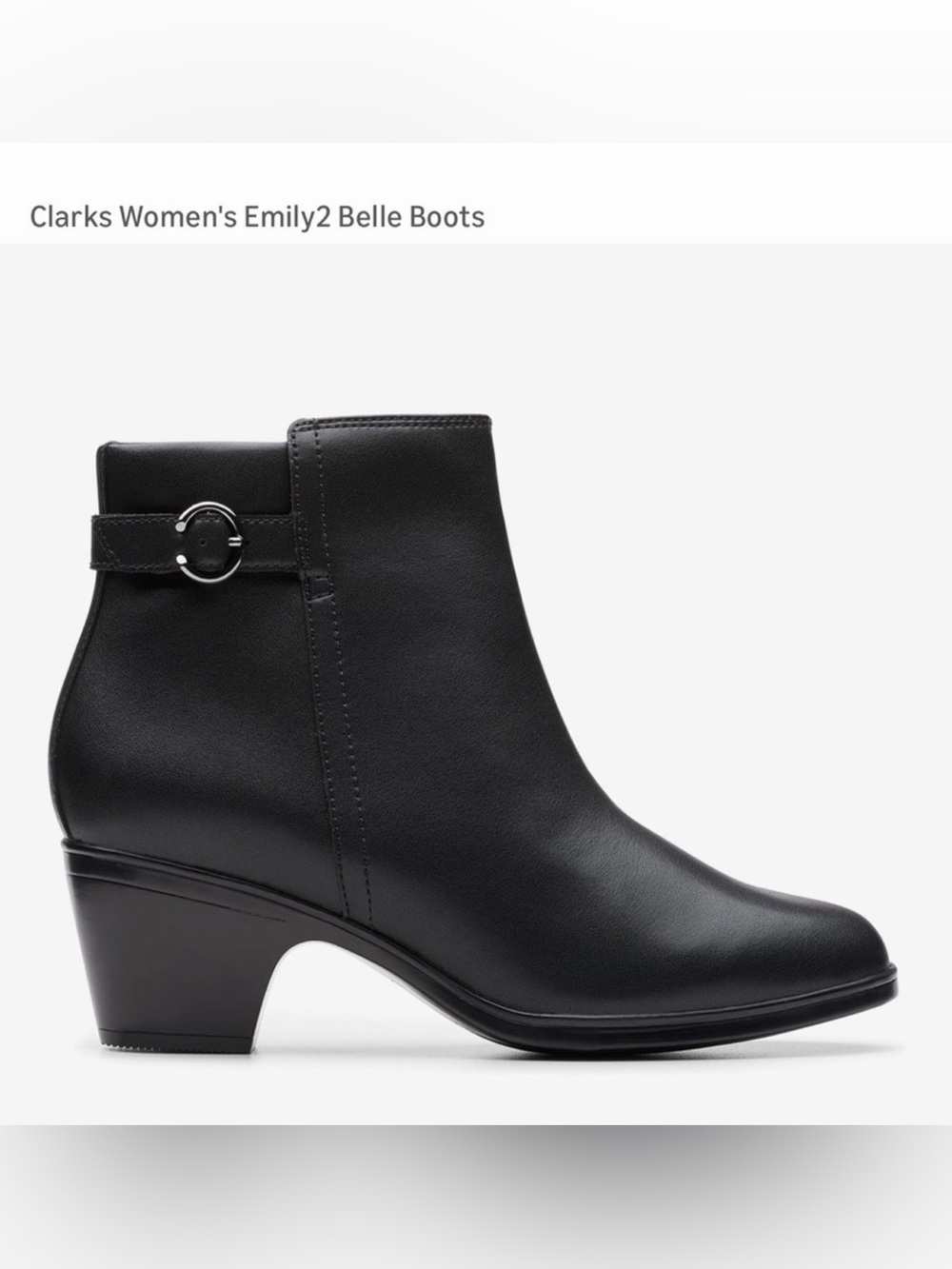NWT Clarks Women's Collection Black Emily 2 Belle Boots, Size 8 Wide